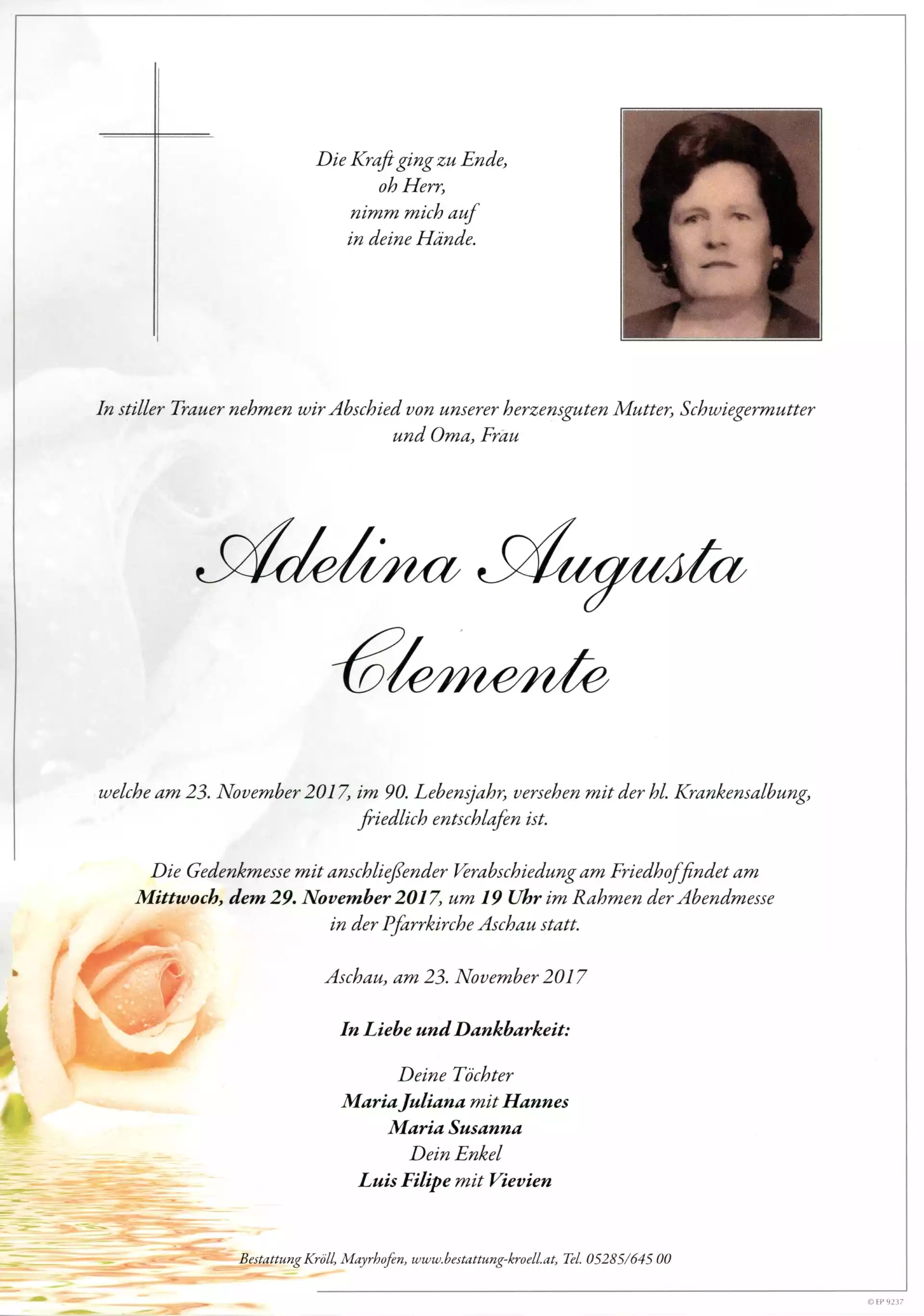 Parte von Adelina Augusta Clemente